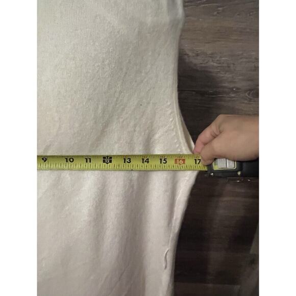 Hedge 100% Cashemere Vest Ivory Zellie Sz Small Long Pockets - Picture 8 of 9